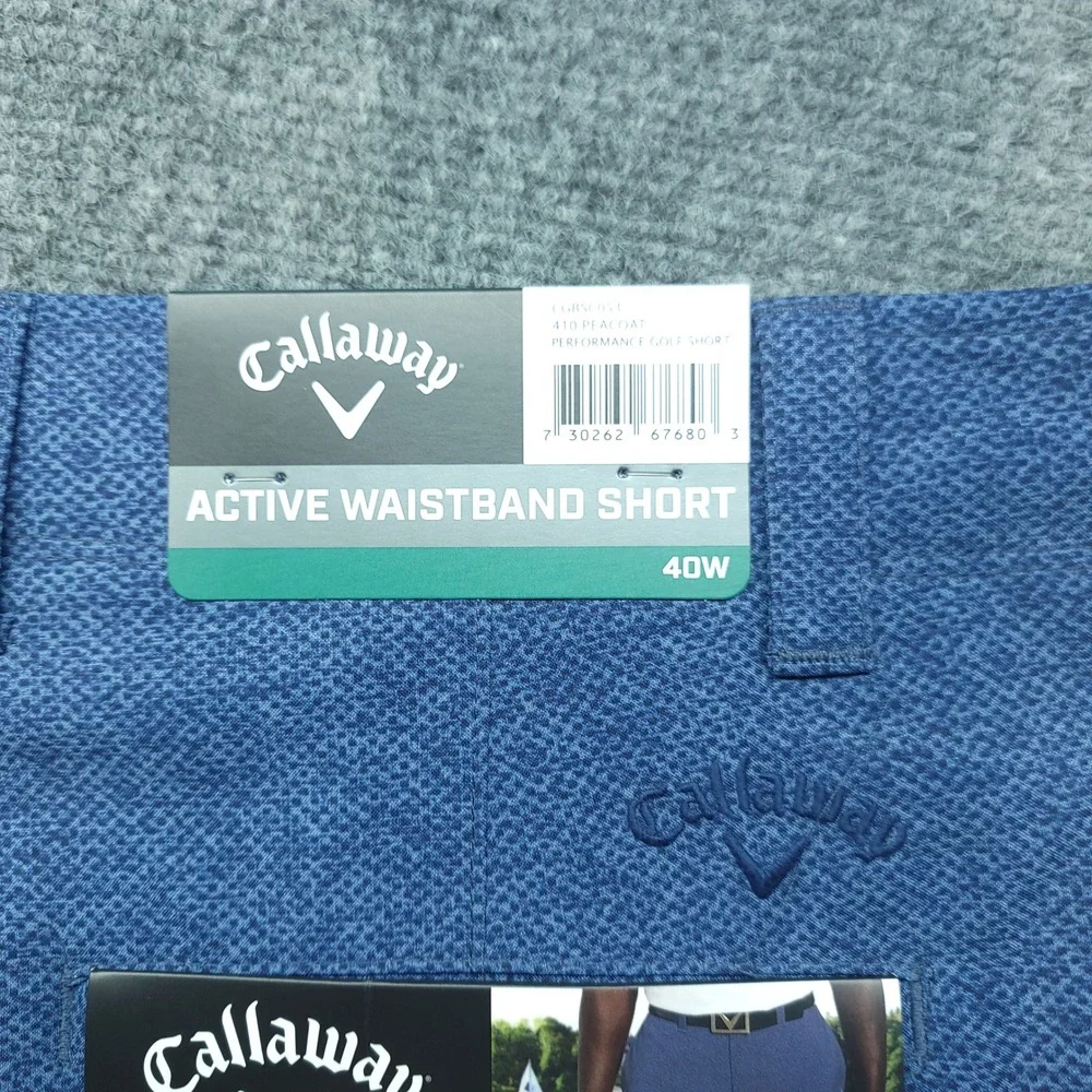 Callaway Mens Peacoat Blue Stretch Active Waistband Golf Shorts 40 CGRS0053